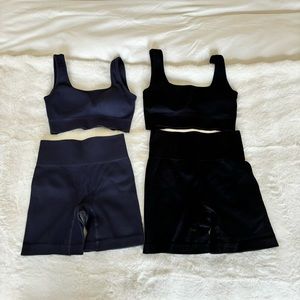 QQQ women workout sets (black and navy)